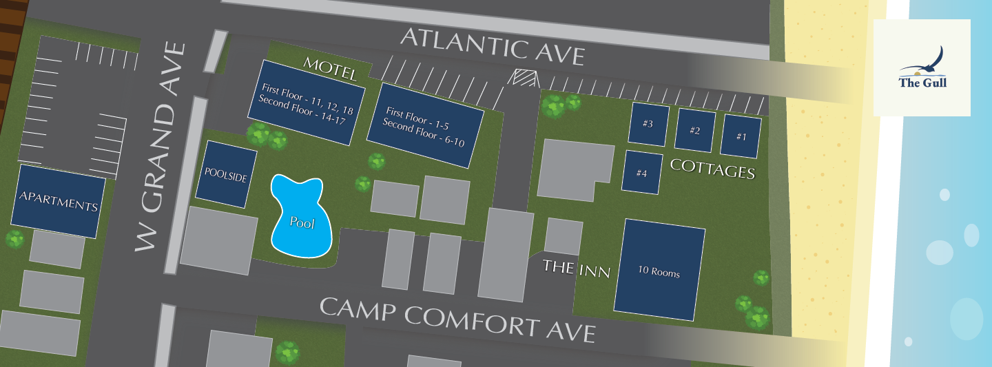 gull motel old orchard beach property map rooms layout